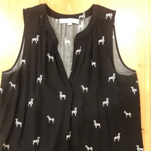 Zebra print sleeveless tunic dress